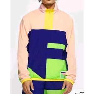 Nike Flight Basketball Jacket Mens Medium Pink Windbreaker Quarter Zip Pullover